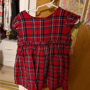 Cat & Jack Red Plaid Short Sleeve Girls' Top